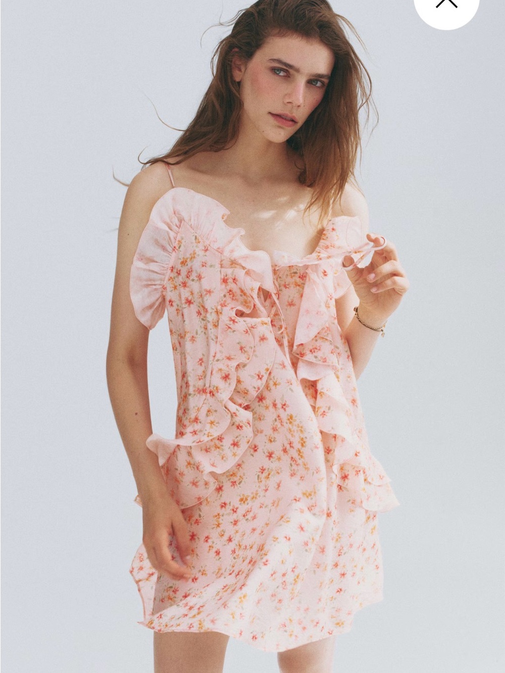 H&M | Flounce-Trimmed Strappy Dress